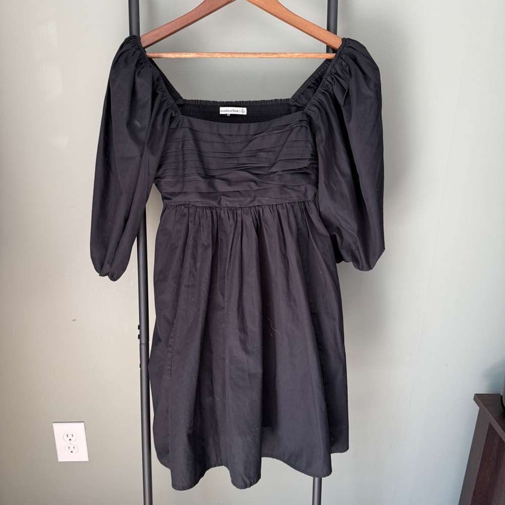Abercrombie & Fitch Poplin Puff Sleeve Mini Dress